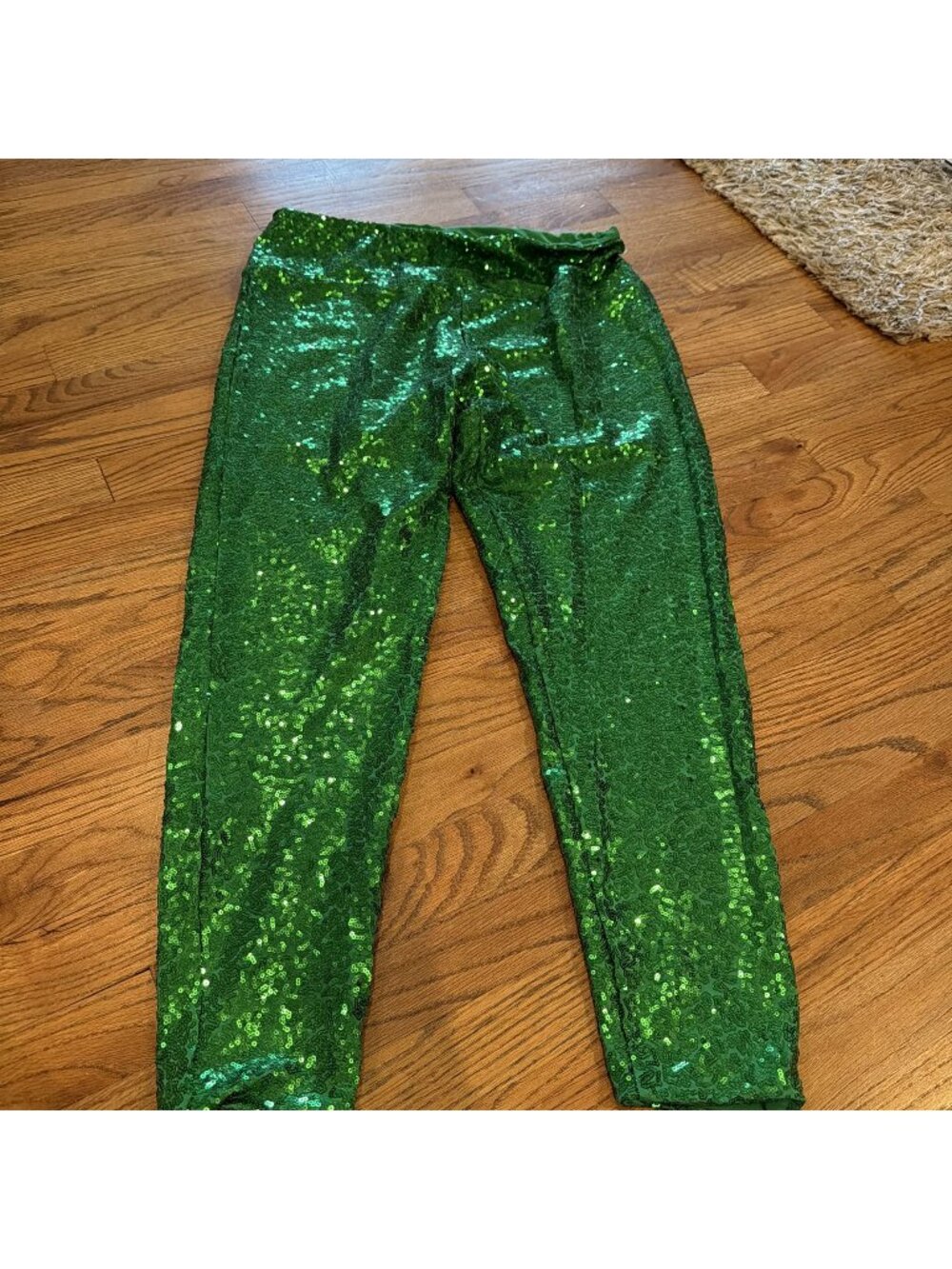 TIPSY ELVES GREEN SEQUIN WOMENS LEGGINGS PULL ON PANTS XXL